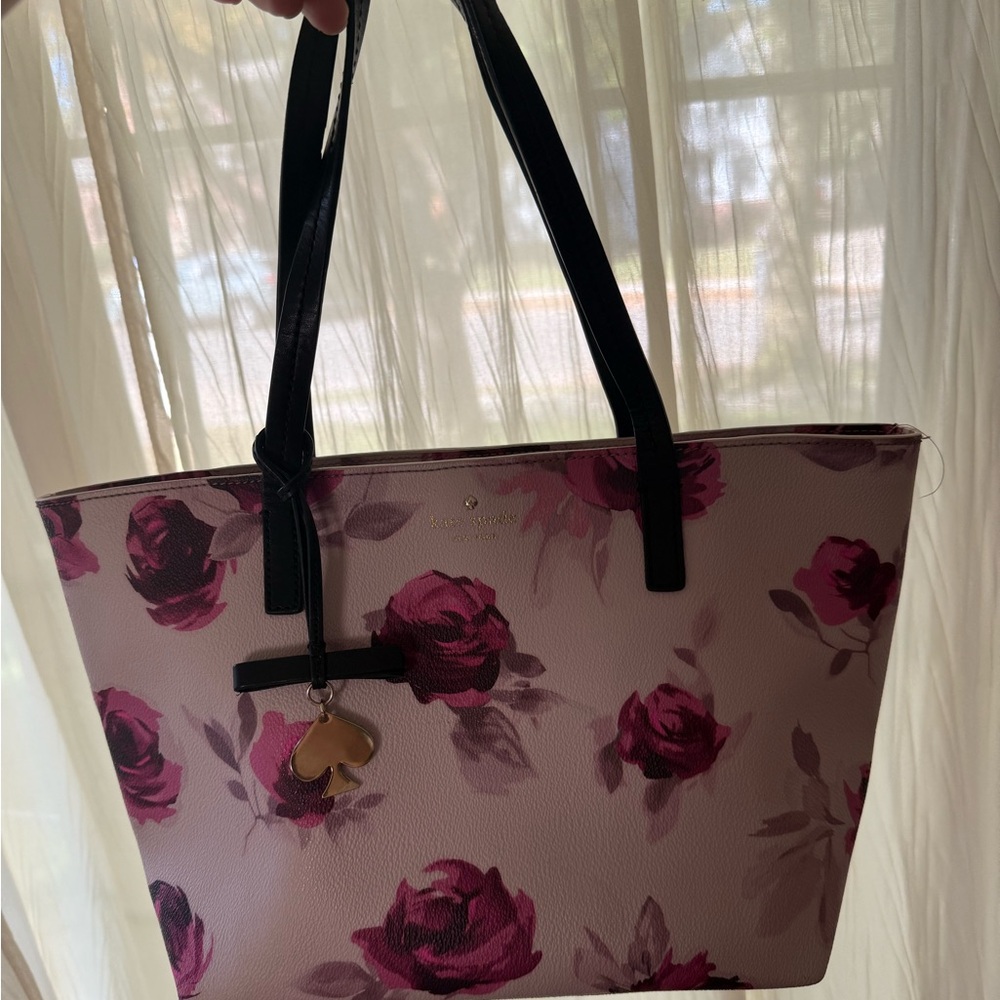 Kate Spade Floral Tote Bag with Black Straps